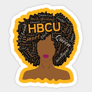 HBCU Words in Afro Queen Sticker